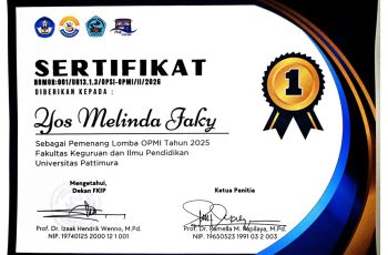 Yos M. Jaky, Juara I Olimpiade Penelitian Mahasiswa Indonesia (OPMI) Tingkat Nasional